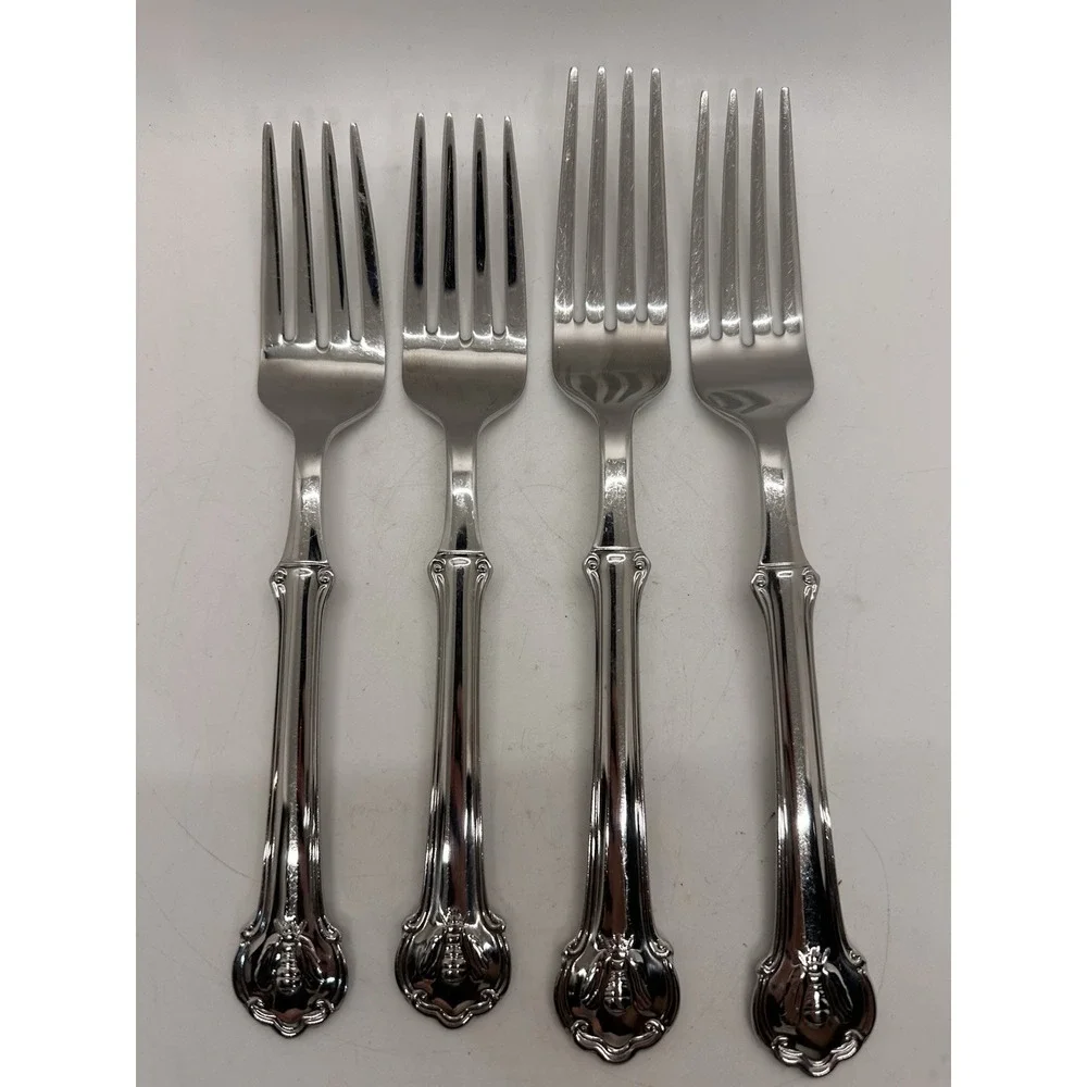 Wallace Napoleon Bee 18/10 Stainless 2 Salad Forks 7 1/2